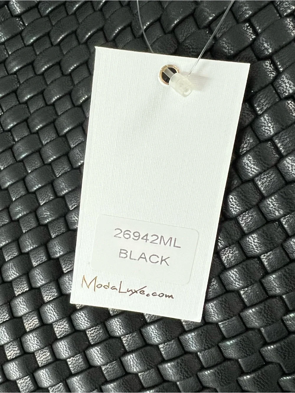 Moda Luxe Black Woven Large Tote Bag + Pouch NWT